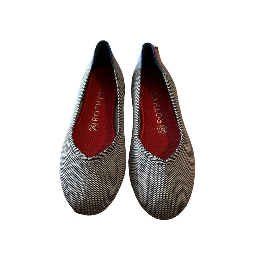 Rothy’s The Flat Round Toe Slip On Ballet Flat Comfort Flexible Gray Sz US 8